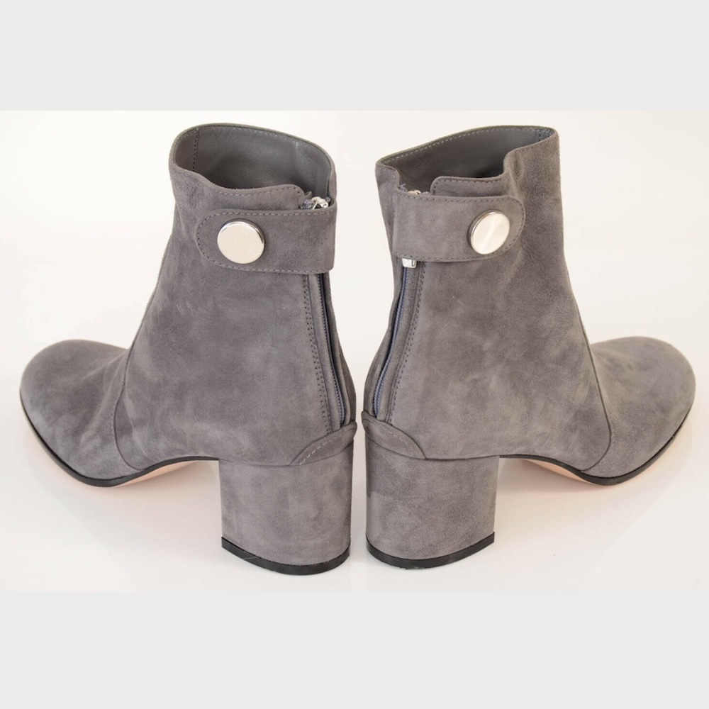 NEW GIANVITO ROSSI Lindon Suede Ankle Bootie Gray - Picture 3 of 4